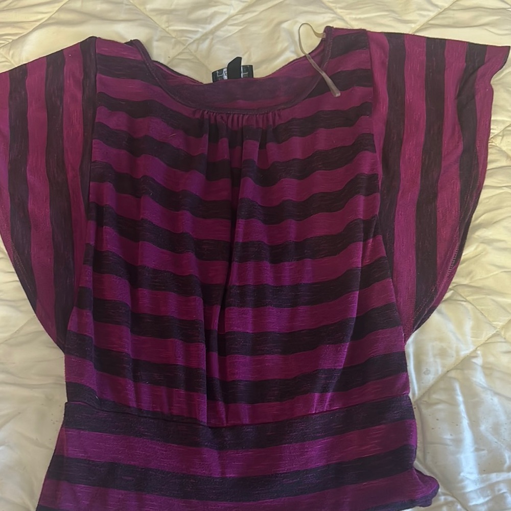Striped Women's Top - Pink and Black
